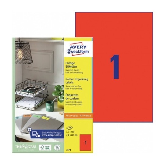 Etiquettes couleur 3470 Contenu: 100 Etiquettes / 100 Feuilles