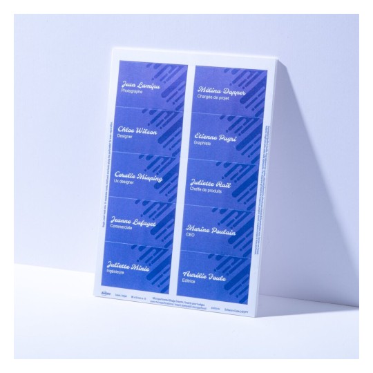 200 inserts imprimables pour badges L4727-20