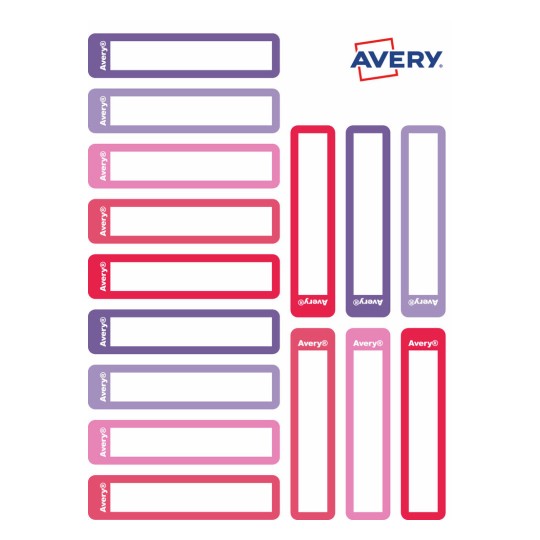 30 étiquettes stylos autocollantes rose / violet RESMI30F
