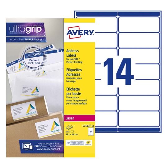 Etiquette adresse L7163-40 Contenu: 560 Etiquettes / 40 Feuilles