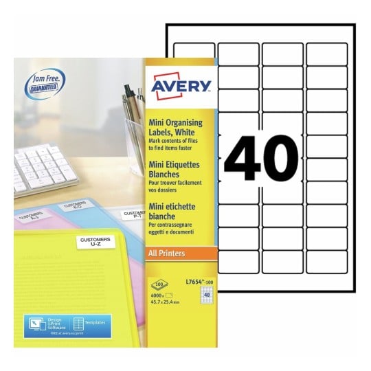 Etiquette mini L7654-100 Contenu: 4.000 Etiquettes / 100 Feuilles