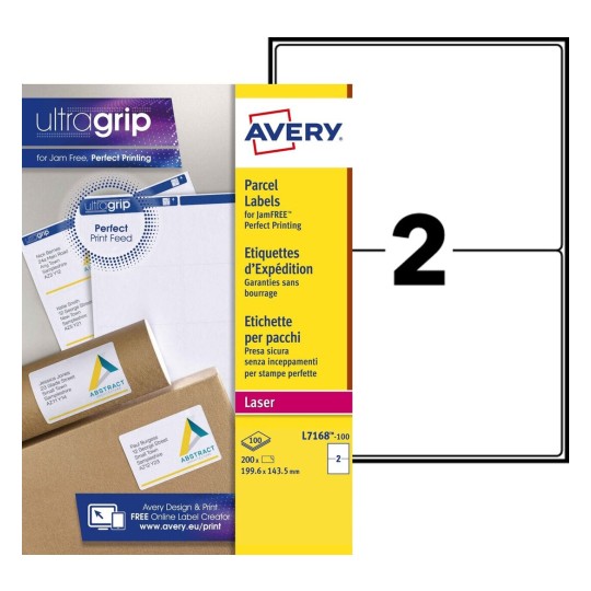 Etiquettes d'expédition L7168-100 Contenu: 200 Etiquettes / 100 Feuilles