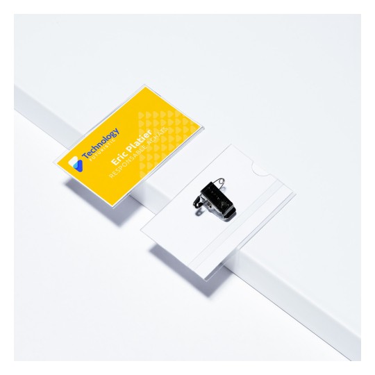 50 porte-badges combi pince + épingle 4820