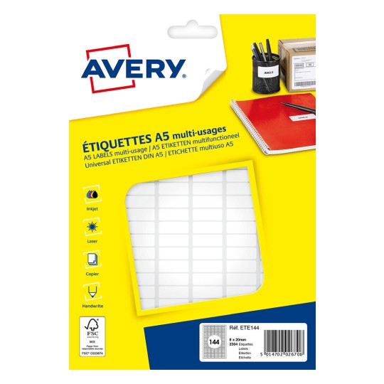 Etiquettes en étuis A5 ETE144