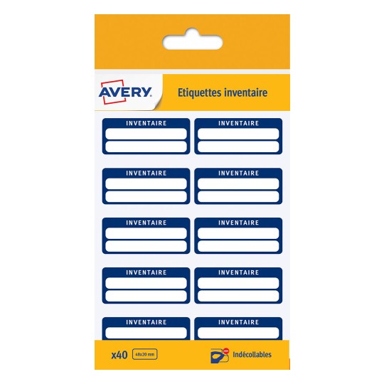 Etiquettes Inventaire Indécollables INV02NP