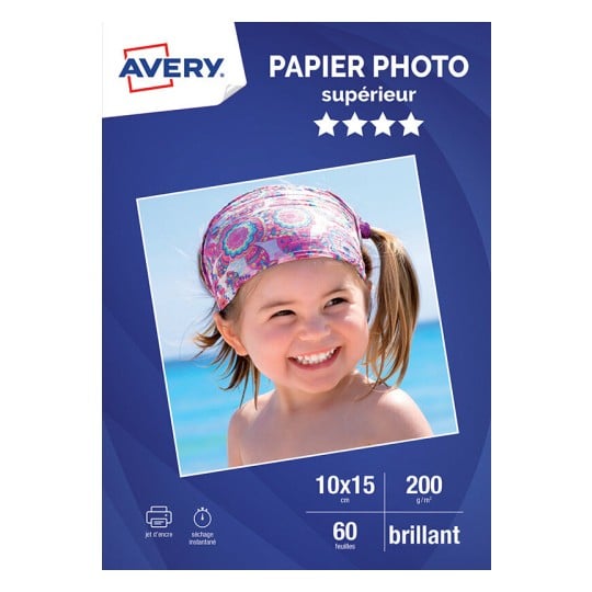 60 feuilles de papier photo brillant supérieur (200 g/m²) en format 10x15 cm C2549-60