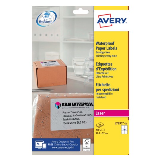 Etiquettes Etanches Ultra-Adhésives L7992-25