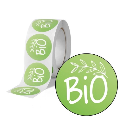 500 étiquettes Bio en rouleau IRBIO500