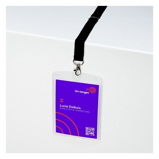 10 pochettes porte-badges grand format A6 avec tours de cou 4834