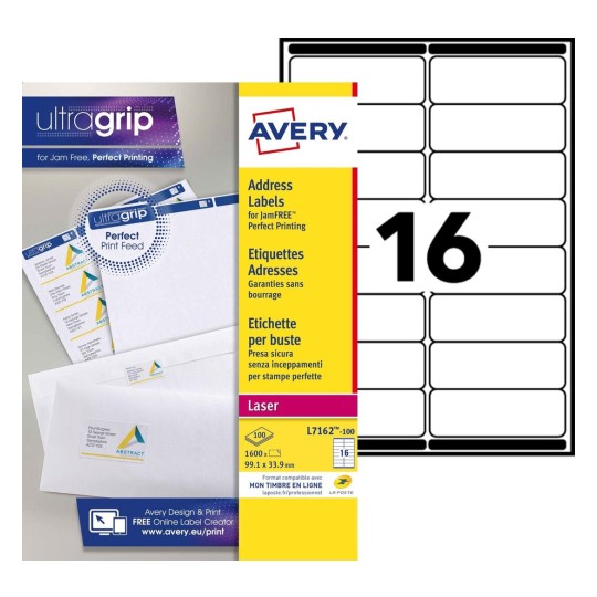 Etiquette adresse L7162-100 Contenu: 1.600 Etiquettes / 100 Feuilles