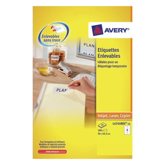 Etiquettes enlevables L4744REV-25