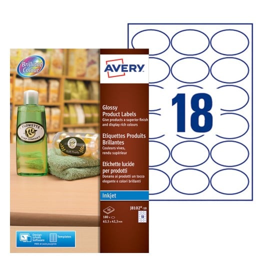 Etiquette produit J8102-10 Contenu: 180 Etiquettes / 10 Feuilles