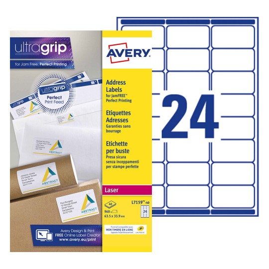 Etiquettes adresses L7159-40 Contenu: 960 Etiquettes / 40 Feuilles