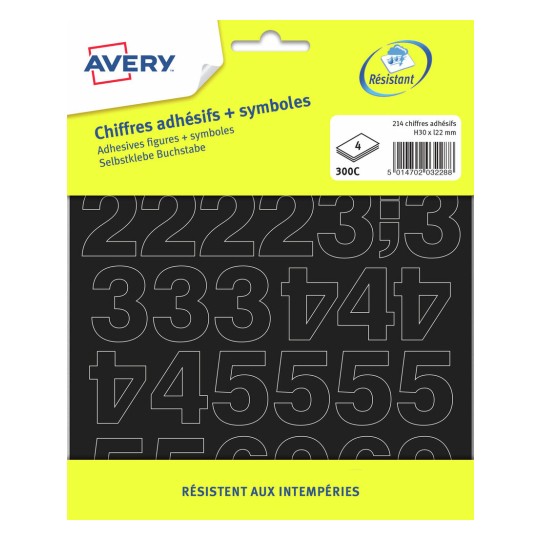 Chiffres adhésifs 300C