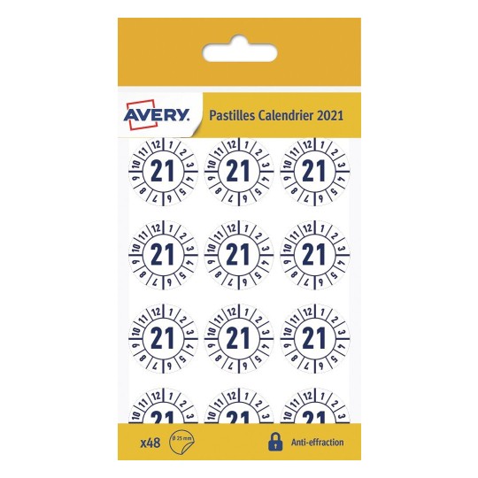 Pastilles calendrier antieffraction 2021 CAL21NP