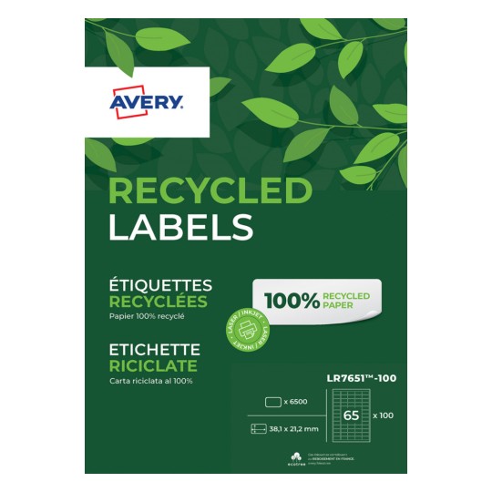 Etiquettes 100% recyclées LR7651-100