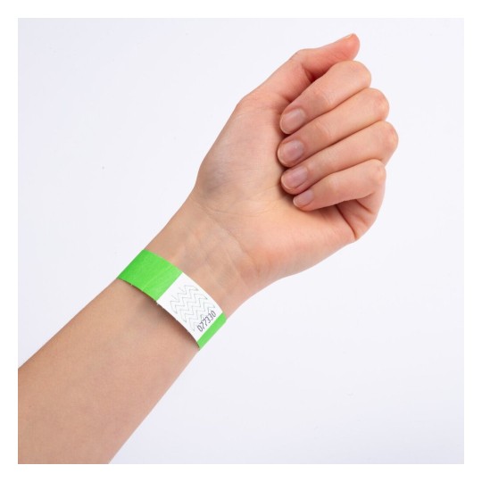 AVERY - 500 bracelets papier TYVEK®, largeur 19mm Vert Fluo TYVGN-50