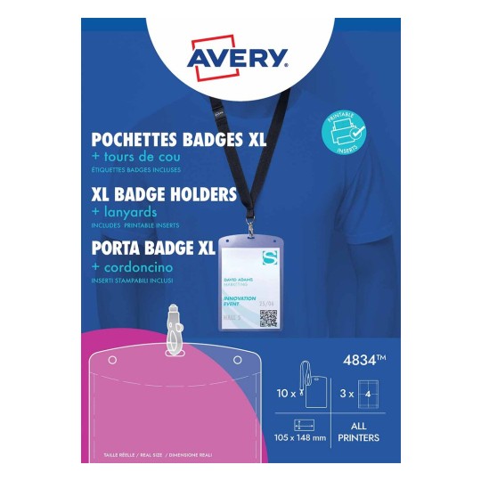Pochette badge tour de cou plastique PVC format carte de visite Suisse