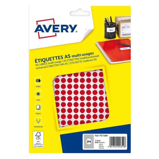 Pastilles en étuis A5 PET08R