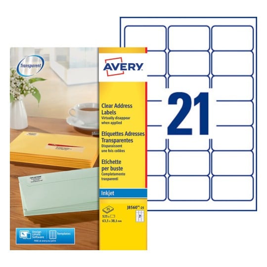 Etiquette adresse J8560-25 Contenu: 525 Etiquettes / 25 Feuilles