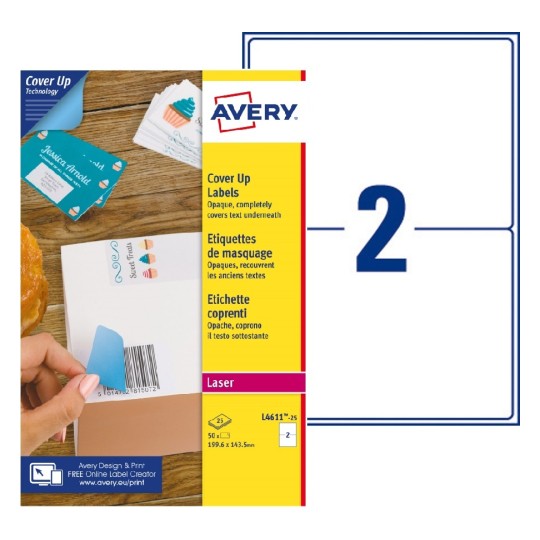 AVERY - Pochette de 50 étiquettes autocollantes …