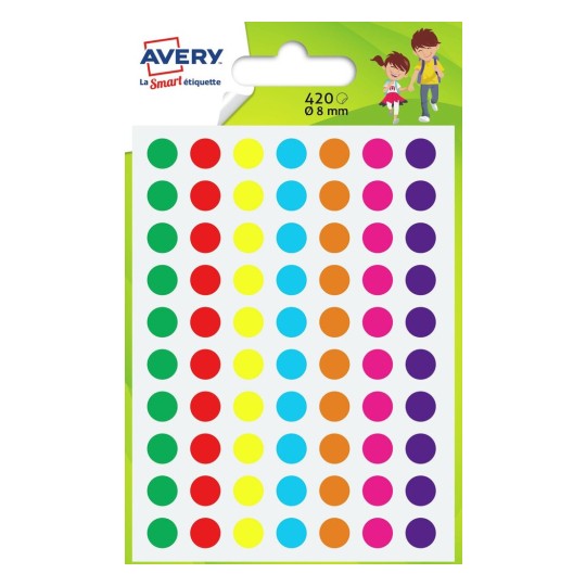 420 gommettes multicolores 8mm PASMX8