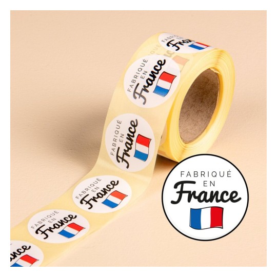 500 étiquettes Fabriqué en France en rouleau IRFRANCE500N