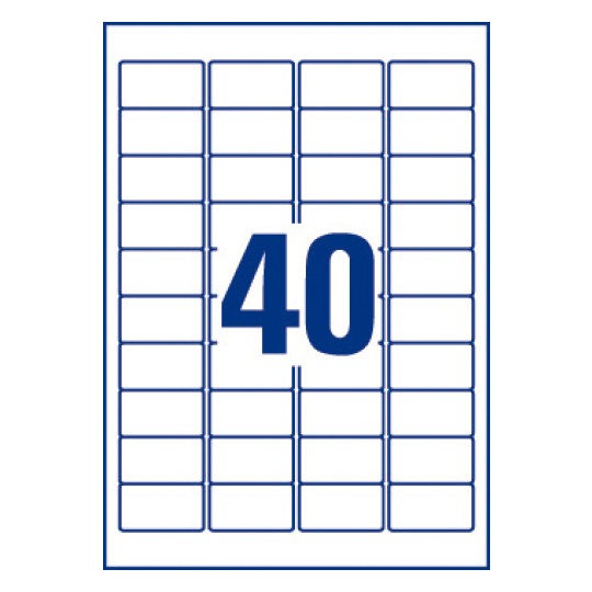 Etiquette ultra-adhésive L6140-20 25,4 x 45,7 mm