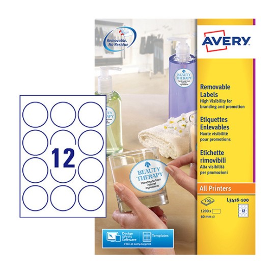 Etiquettes produit L3416-100 Contenu: 1.200 Etiquettes / 100 Feuilles