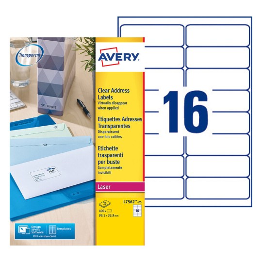 Etiquette adresse L7562-25 Contenu: 400 Etiquettes / 25 Feuilles