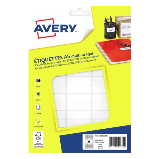 Etiquettes en étuis A5 ETE045