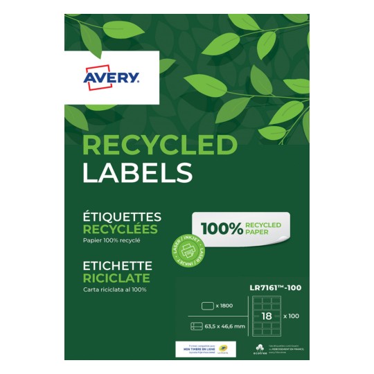 Etiquettes 100% recyclées LR7161-100