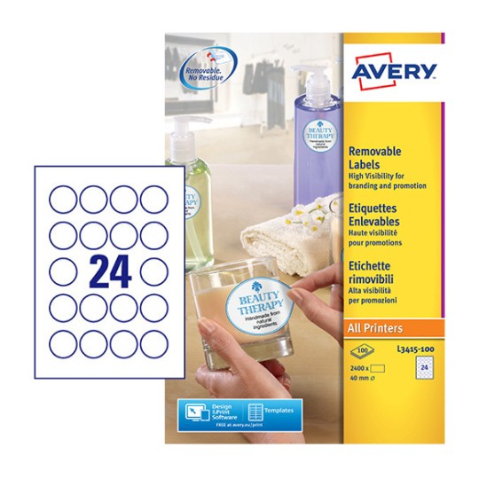 Etiquettes produit L3415-100 Contenu: 2.400 Etiquettes / 100 Feuilles
