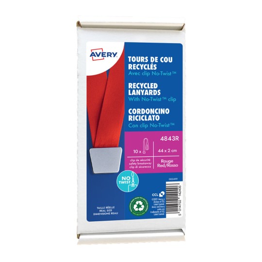 Tours de cou badges recyclés avec clip No-Twist 4843R