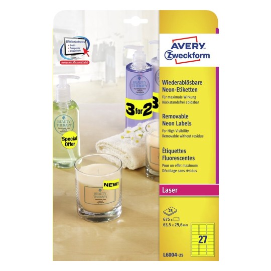 Etiquettes Fluorescentes L6004-25