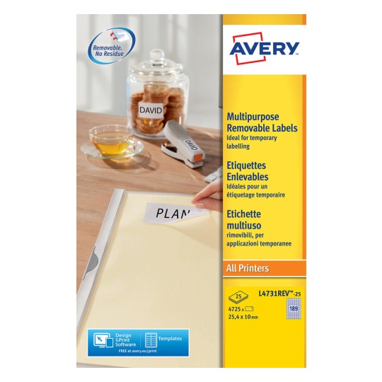 Etiquettes enlevables L4731REV-25