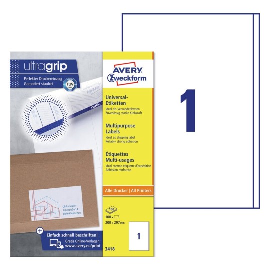Etiquettes multi-usages 3418 Contenu: 100 Etiquettes / 100 Feuilles