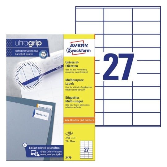 Etiquettes multi-usages 3479 Contenu: 2.700 Etiquettes / 100 Feuilles