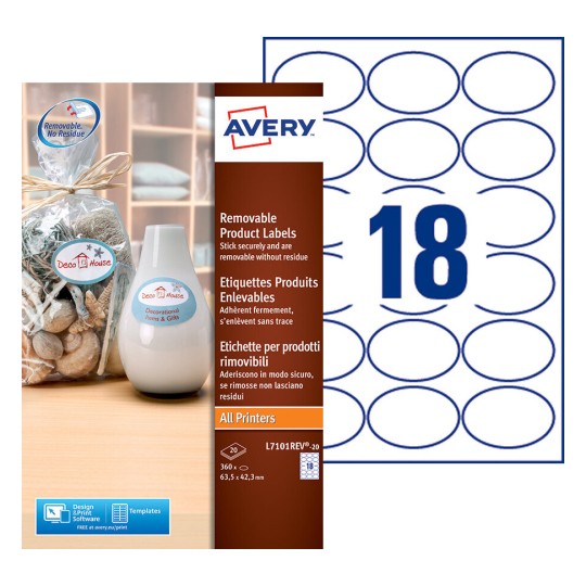 Etiquette produit L7101REV-20 Contenu: 360 Etiquettes / 20 Feuilles