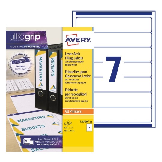 Etiquette dos de classeur L4760-25 Contenu: 175 Etiquettes / 25 Feuilles