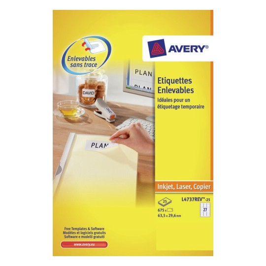Etiquettes enlevables L4737REV-25