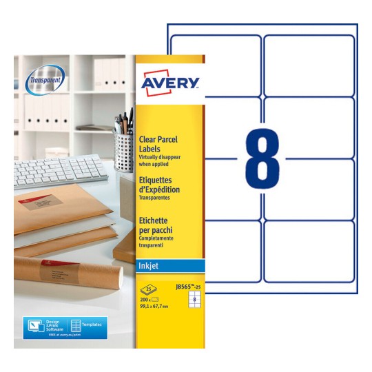 Etiquette adresse J8565-25 Contenu: 200 Etiquettes / 25 Feuilles