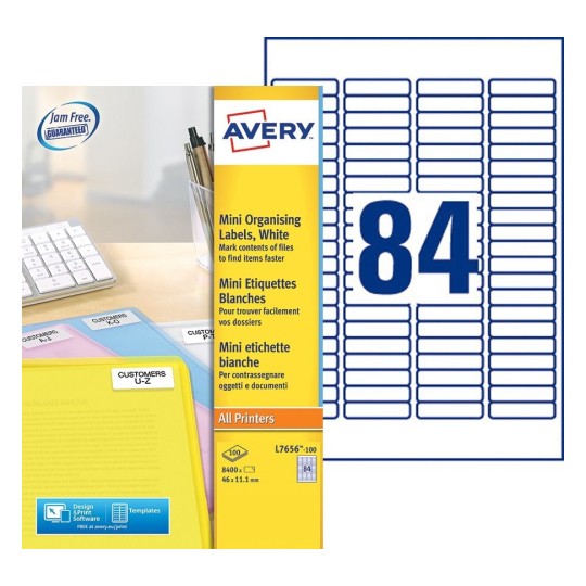 Etiquette mini L7656-100 Contenu: 8.400 Etiquettes / 100 Feuilles