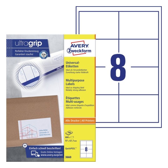 Etiquettes multi-usages 3660 Contenu: 800 Etiquettes / 100 Feuilles