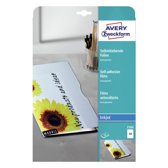 Feuilles adhésives transparentes 2500