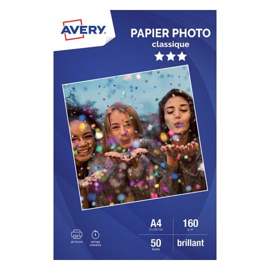50 feuilles de papier photo brillant classique (160 g/m²) en format A4 C9431-50