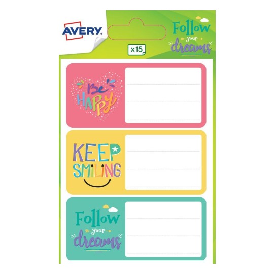 15 étiquettes scolaires autocollantes phrases fun ECOL15P
