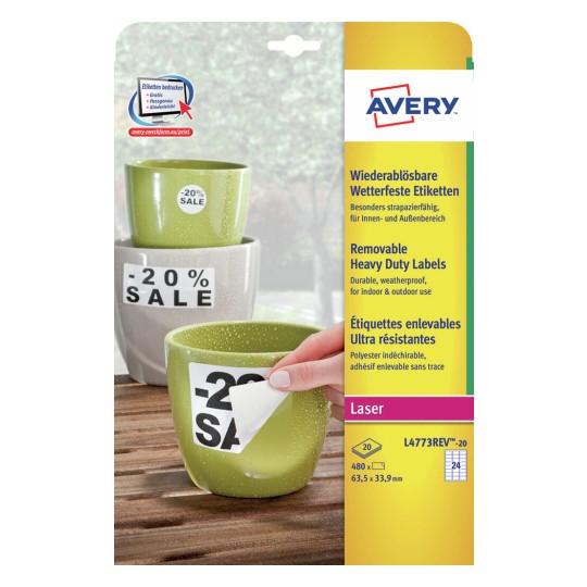 Etiquettes enlevables L4773REV-20