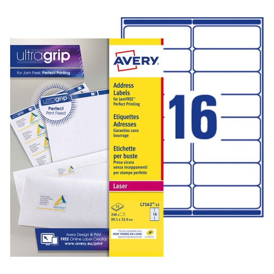 Etiquette adresse L7162-15 Contenu: 240 Etiquettes / 15 Feuille