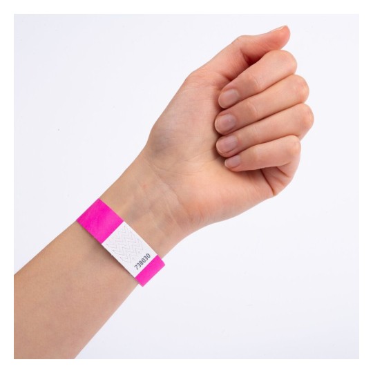 AVERY - 500 bracelets papier TYVEK®, largeur 19mm Rose Fluo TYVPK-50